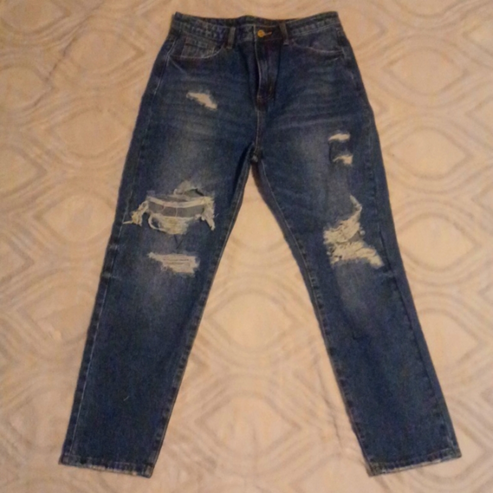 SHEIN Women's Size Large Distressed Jeans